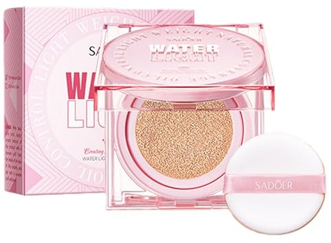 Glow Cushion Foundation-Make-up, Jelly Cushion Foundation, Pink, feuchtigkeitsspendendes Kissen, Foundation, glänzend, langanhaltend, doppelte Abdeckung, Cleanbeauty, leicht, makellos, leuchtende Haut