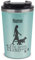 Tassendruck Glitzer To-Go Thermobecher mit Name personalisiert Die mit dem Hund geht Geschenk für Hundebesitzer, Hundemama | Nachhaltig, Edelstahl doppelwandig, inkl. Deckel, Blau, 350 ml