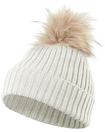 FALKE Unisex Beanie-Mütze Basic Merino U Be Wolle schnelltrocknend warm 1 Stück, Weiß Off-White 2040, ONESIZE