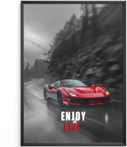 Motivationsbilder Ferrari Pista rot A2 Poster Motivation Büro Affirmationen Auto Bild Luxus