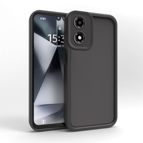 PanXCase Coque pour Motorola Moto E14 / G04 / G04s - Étui Silicone Souple Fine Légère Elegant Désign, Protection Caméra Antichoc Anti-Rayures Mince Housse (Noir)
