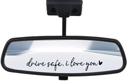 2 Stück Drive Safe I Love You Aufkleber, Rückspiegel Aufkleber Auto Süß Autospiegel Aufkleber Affirmations Autoaufkleber für Fenster Wasserflaschen Autodekoration Zubehör (Schwarz)