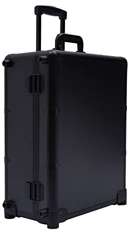 Konfiur Kosmetikkoffer, Alu Beauty Case Kosmetik Trolley Rollkoffer Schminkkoffer Friseur Zubehör Nagel Zubehör Nagelkoffer mit 360° Drehbaren Rollen
