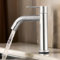 HEBEOT Grifo monomando para lavabo de baño alto, grifo de acero inoxidable, grifo de lavabo de baño, grifo de agua para fregadero de baño, color plateado (1#)