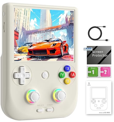 GiipGoop RG406V Console di gioco portatile RG 406V 4 pollici IPS Multi-touch Screen Console di gioco retrò Nessuna scheda Android 13 Emulatore retrò RG406V 5500mAh Batteria 1080p DP WIFI Bluetooth