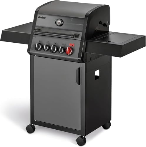 Enders Hyde 3 SIKR Turbo Barbecue a Gas a 3 Bruciatori, Zona Turbo ad infrarossi Fino ad 800 °C, Backburner a infrarossi e Fornello Laterale, Superficie Griglia 54 x 42 cm #804033