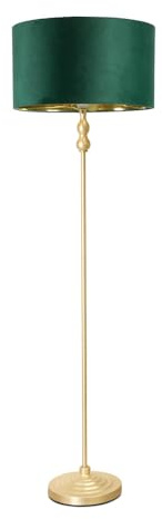 ValueLights | Maggie Gold Metal Candlestick Floor Lamp with Green Velvet & Gold Shade & Warm Bulb | Floor Lamps, Home Décor & Improvement Essential