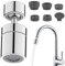 Faucet Aerator,360 Degree Rotate Tap Aerator,2-Function Tap Adapter for Kitchen Sink,11 Pcs Faucet Adapter Attachment Kit with Adapters Anti Splash Attachment,22mm Female Thread Kitchen Tap Spray Head