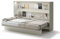 Friderik Bed Concept BC-05 Wandklappbett Horizontal Schrankbett mit Matratze und mit LED-Beleuchtung, 120x200 cm (Kaschmirfarbe)