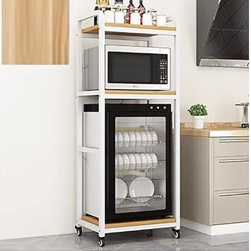 Mini-Kühlschrankständer Rollender Kühlschrankständer mit Rädern, Küchengeräte-Ablageregal für Mikrowelle, Möbelwagen für Schlafzimmer, Wohnheimwohnung, Schlafzimmerwagen(Style A,W 60cm(23 5/8))