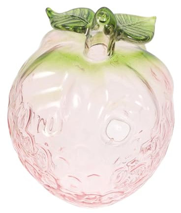 MAGICLULU Glas Blumenvase Erdbeer-Form Dekoration Für Küche Wohnzimmer Blumenstrauß Arrangement Zuhause Mittelpunkt Klare Blume Vasen Topf Erdbeere Rustikal Vintage Geblümt Süß