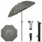 Laneetal Ombrellone φ175cm, Parasole con Protezione UV UPF 50+, Regolabile in Altezza e Inclinazione, Portatile con Borsa, Ombrello Rotondo Ventilato per Balcone/Giardino/Spiaggia, Grigio Scuro