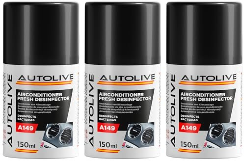 AUTOLIVE Limpiador Aire Acondicionado Higienizante A/C Pack de 3 - Eliminador Olores - Limpia y Refresca - 150 ml