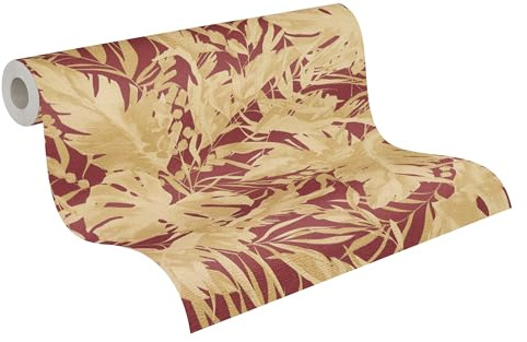 livingwalls CosmoLiving Non-Woven Wallpaper with Jungle Design in red, Gold, Brown – 10,05 x 0,53 m Patterned Wallpaper by Cosmopolitan – 790635