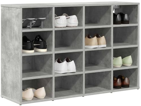vidaXL Shoe Cabinet Concrete grey 103 x 30 x 67 cm Engineered wood, Ample Storage for Hallway, Rectangular Minimalist Shoe Cabinet, Stylish Organizer, Functional Home Entry Solution, Space Saver