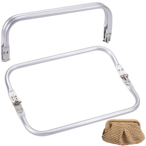 Beebeecraft 2pz 25cm Marco Tubular Interno Aluminio Cierre De Beso Interior | Cierres De Bolso De Ganchillo, Cierres Tipo U para Bolsos, Mango de Marco de Monedero, para Fabricación de Bolsos