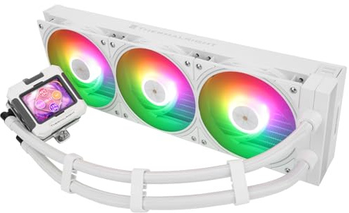 Thermalright TR FW 360 Weiß ARGB CPU-Wasserkühlung,360 AIO-Kühlung,IPS 320x240 Auflösung LCD-Bildschirm,flüssiger CPU-Kühler für AMD/Intel Flüssig-CPU-Kühler: LGA1700/1851/AM4/AM5,2,4 Zoll IPS-Display