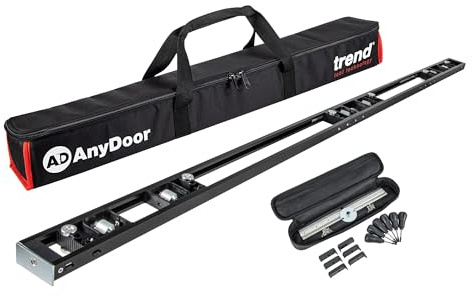 Trend Adjustable Modular Door Hinge Jig Kit, for Square/Round Hinges | Fully Adjustable Aluminium Template For Accurate Routing Of Square And Round Hinges On Timber Doors And Frames, H/JIG/D6