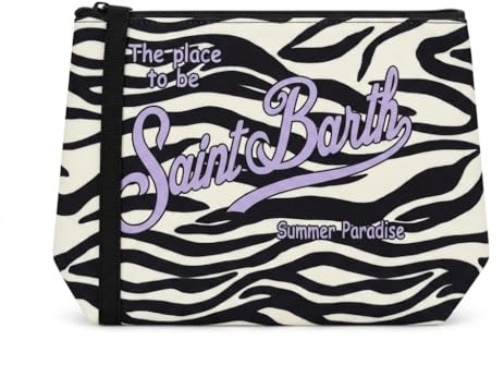 Saint Barth MC2 Borsa Pochette Aline Bianca Stampa Zebrata Dimensioni: 21 x 15 x 7 cm