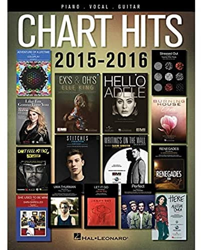 Chart Hits Of 2015-2016 (Piano Vocal Guitar Songbook): Songbook für Klavier, Gesang, Gitarre (Chart Hits of Piano Vocal Guitar)