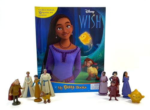 Disney Wish My Busy Books - Storybook, 10 figurines, playmat