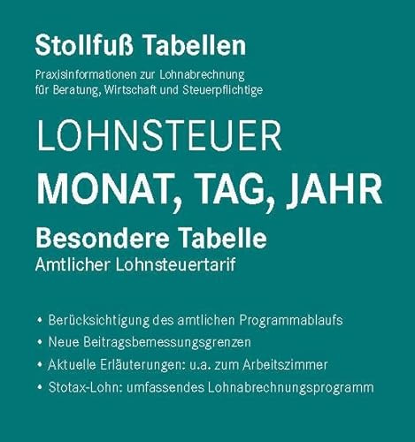 Tabelle, Lohnsteuer 2025 Monat, Tag, Jahr: Besondere Tabelle