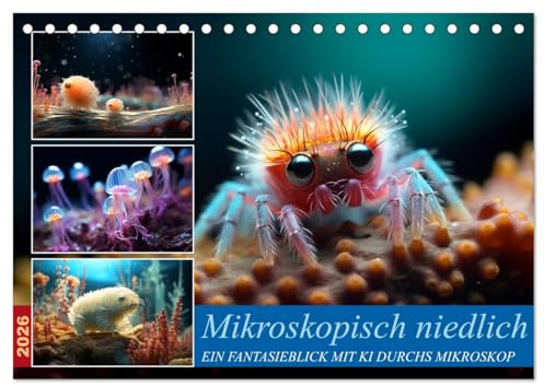 Mikroskopisch niedlich (Tischkalender 2026 DIN A5 quer), CALVENDO Monatskalender: Mikrokosmos der Niedlichkeit - Ein Jahr mit Drolligen Mikroorganismen (CALVENDO Wissenschaft)