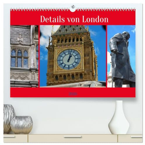 Details von London (hochwertiger Premium Wandkalender 2026 DIN A2 quer), Kunstdruck in Hochglanz: Der Kalender zeigt eine kleine Auswahl von typischen Motiven der englischen Hauptstadt (CALVENDO Orte)
