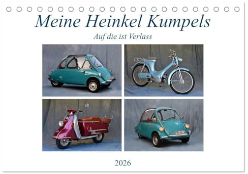 Meine Heinkel Kumpels (Tischkalender 2026 DIN A5 quer), CALVENDO Monatskalender: Freunde fürs Leben (CALVENDO Mobilitaet)