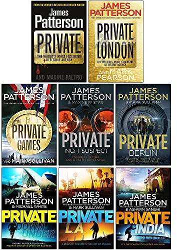 James Patterson Private Series 1-8 Books Collection Set(Private, Private London, Private Games, Private: No. 1 Suspect, Private Berlin, Private Down Under, Private L. A. & Private India)