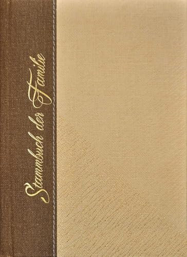 Stammbuch Hochzeit MARS aus luxuriösem Leinen in braun und beige, Familienstammbuch mit Stammbaum, Stammbuch der Familie in Format 14 x 21 cm