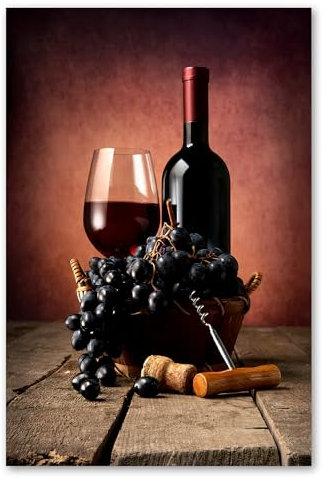 Postereck - 2736 - Wein, Stillleben Trauben Glas Flasche Alkohol - Wandposter Fotoposter Bilder Wandbild Wandbilder - Poster - 3:2-61,0 cm x 40,5 cm