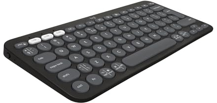 Logitech K380s Pebble Keys 2 Bluetooth Turkish Q Keyboard with Multi-Device Function - Black