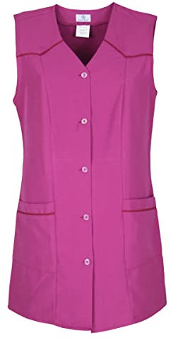 7/8 Kasack kurz einfarbig Schürze ohne Arm, Größe:54, Farbe:fuchsia