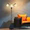 Depuley LED Stehlampe mit 3 Flammig, E27 Moderne Stehleuchte Wohnzimmer, Vintage Leselampe Schwarz mit Drehschalter, 360°Drehbarer Lampenhalter, Retro Standlampe für Büro Schlafzimmer Sofa Studio