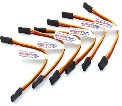 marfitec 6 Stück JR Uni Servokabel Buchse/Buchse 10 cm Lange (Female/Female)