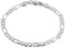 QUADRI - Elegantes Armband in Kette (Figaro) für Männer und Frauen in echtem 925er Silber - Breite 5mm - Länge 21.60 cm - Silberkette Kette anlaufgeschützt- Made in Italy Zertifikat
