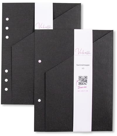 Sammelmappe, schwarz, A5, A6, Pocket, Personal, 2-fach und 6-fach Lochung