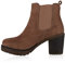 Giralin Damen Schnürstiefeletten Leicht Gefütterte Plateau Stiefeletten Zierperlen Schuhe Schnallen Boots Nieten Schnürboots 179270 Schlamm 41