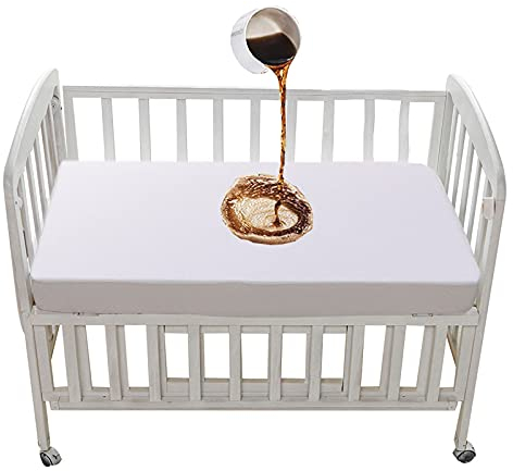 Spannbettlaken 60x120cm Bettlaken Spannbetttuch bis 20 cm für Kinderbett wasserdicht Matratzenbezug weich waschbar atmungsaktiv für Kleinkinder und Babybett