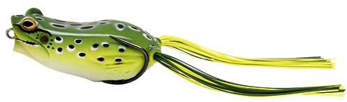 Savage Gear Hop Popper Frosch - Premium Topwater Froschköder für Barsch- und Raubfischangler, für das Angeln in Grasmatten, Seerosenfeldern und schattigen Taschen Grüner Leopard 5,5 cm