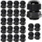 Gebildet 25Stück PG16 Kabelverschraubung, Kunststoff Wasserdicht IP68 Verstellbar 8.5-14mm Kabelverschraubung mit Gummidichtungen, M22 * 1.5 Kabelverbinder, Kabelschutz (Schwarz)