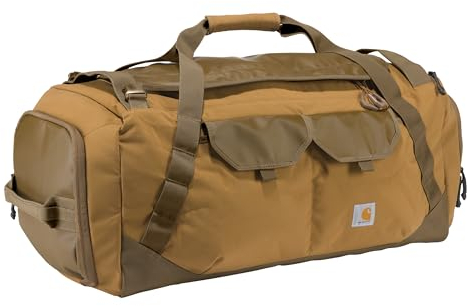 Carhartt Reisetasche für schwere Einsätze, wasserabweisend, verstaubar für Baustelle, Fitnessstudio und Reisen, Braun (Carhartt Brown), 55L