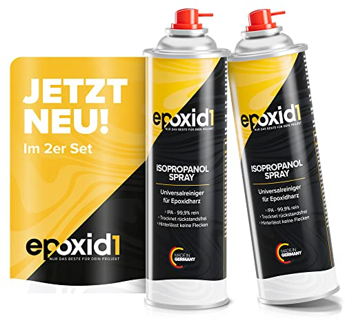 epoxid1 Isopropanol Spray | Isopropylalkohol 99,9% | Reinigungsalkohol | Ideal für Epoxidharz, Oberflächen & als Klebereste Entferner (2er Pack)