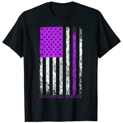Meningiom-Gehirn-USA-Flaggen-Krieger-Meningeus-Tumor-Krebs T-Shirt