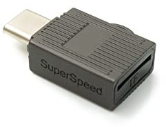 System-S Lecteur de Carte Micro SD USB 3.1 Type C Adaptateur SDXC Gris