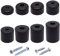SKIR'CO 8 pcs Black Plastic Furniture Legs, Height 40 mm, Round Furniture Feet, Diameter 50 mm, Screws Included