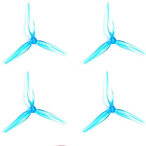 VLIZO 2 Paar 5030 3-Klingen-PC-Propeller für XING 2005 FPV Racing Micro Long Range Light 5 Zoll Drohnen unter 250 g Drohnenzubehör (Farbe: Blau)