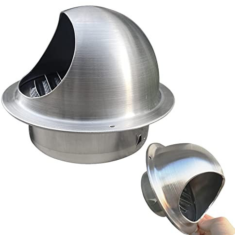 Griglia Di Ventilazione A Sfiato Per Bocchette Di Scarico Resistente Alle Intemperie, Cappuccio A Griglia Di Aerazione Rotonda In Acciaio Inox Esterno, Cucina Presa Di Ventilazione A Parete