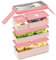 Bugucat Lunch Box 1450 ML, Double Stackable Bento Box Container Meal Prep Containe With Cutlery, 3 Tier and 4 Compartment Design Food Containers for Lunch Snacks,Lunch Box for Adults and kids BPA-Free
